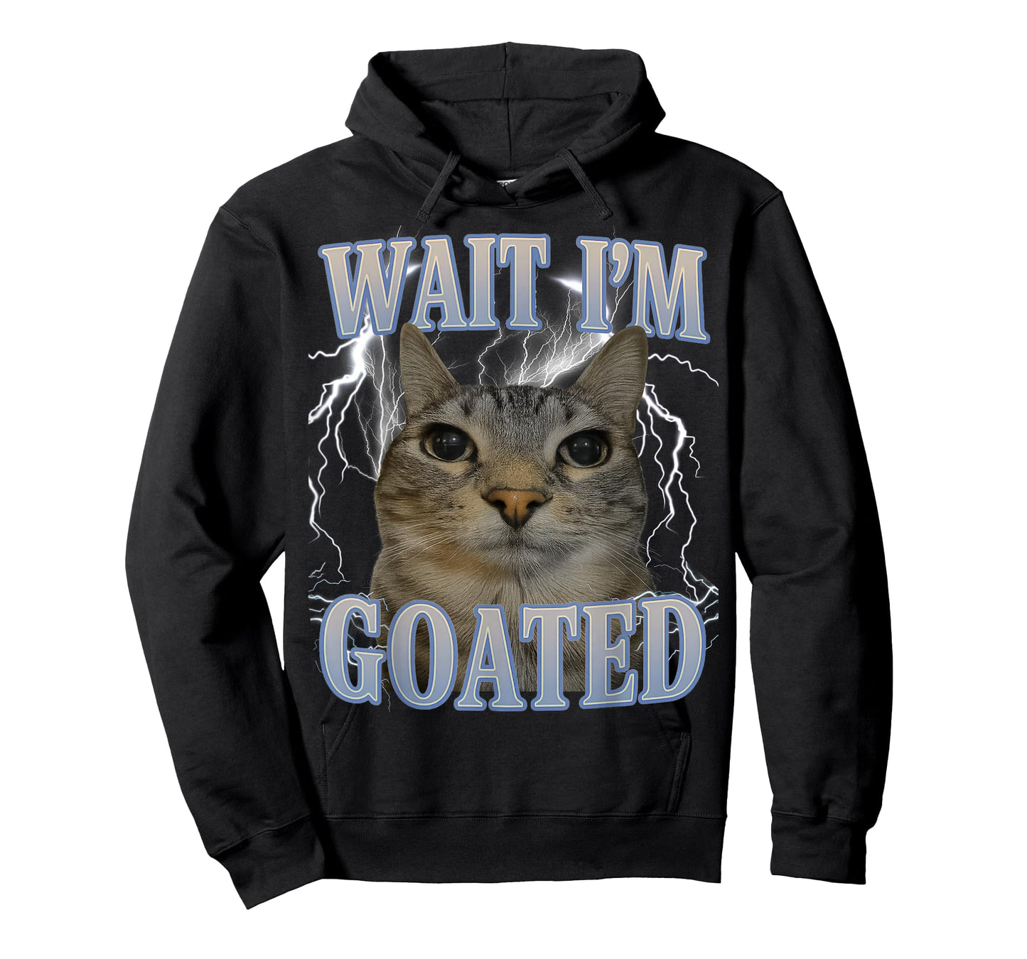 Wait I'm Goated Cat Silly Funny Cat Meme Men Women Graphic T-Shirt