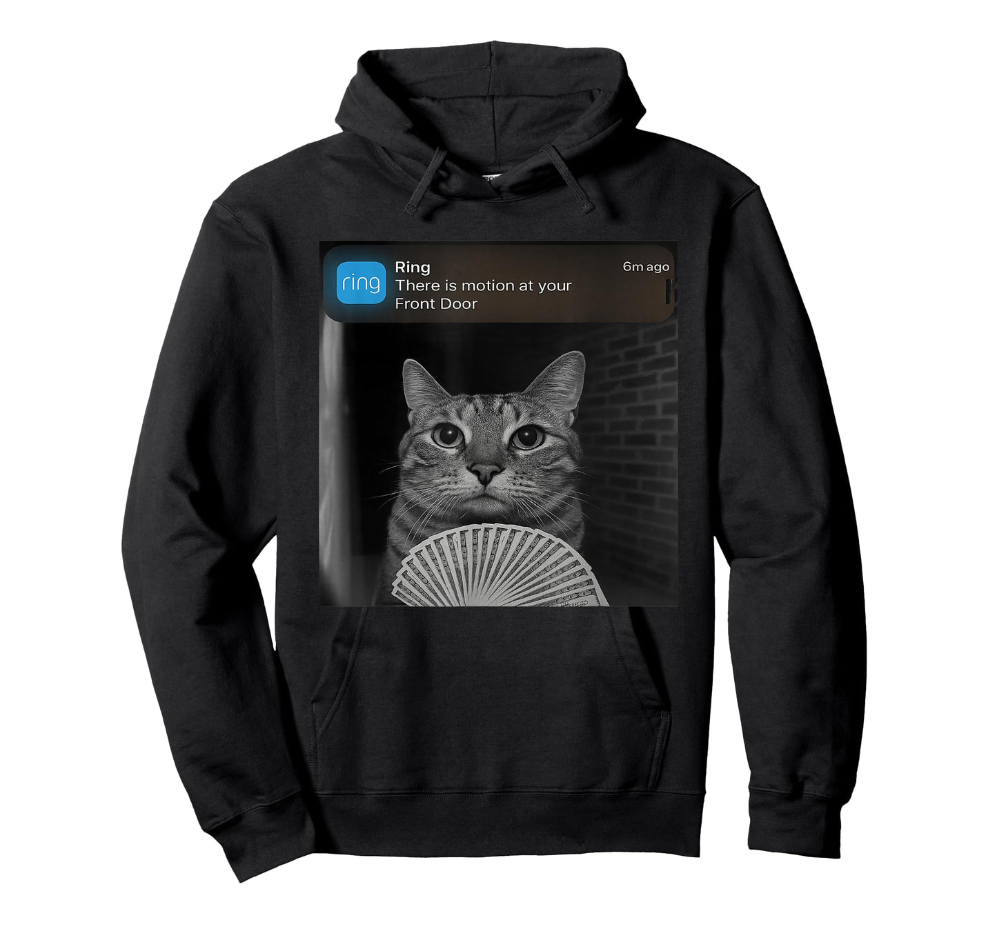 Ring There is Motion at Your Front Door Funny cat Meme T-Shirt