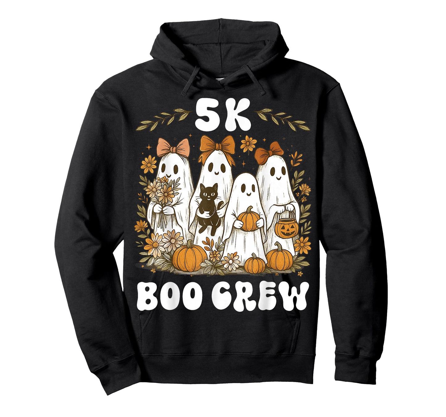 5K Boo Crew Halloween Teacher K5 Floral Ghost Trick or Teach T-Shirt