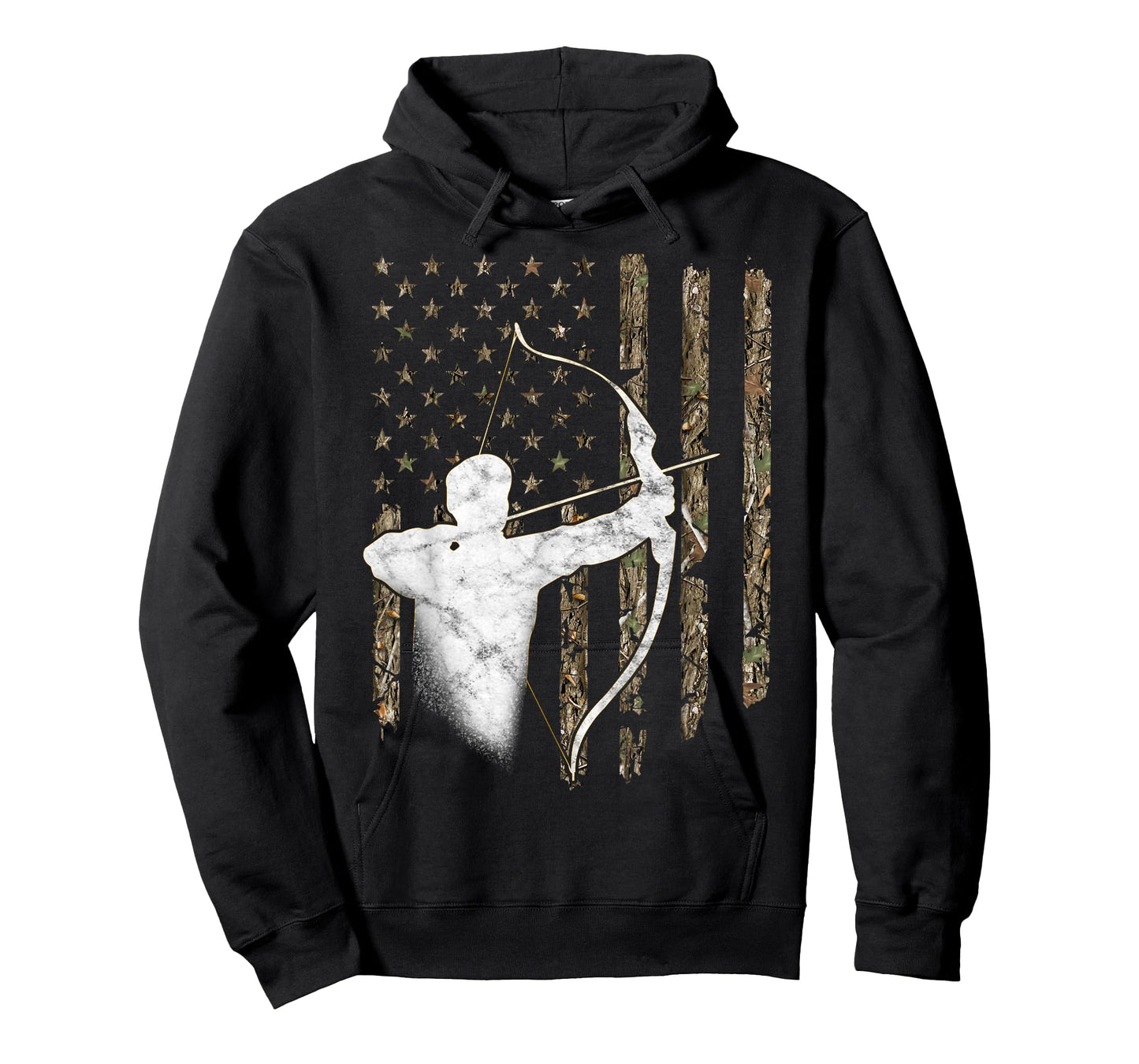 Archery Recurve Long Bow American Flag Camouflage Hunting T-Shirt