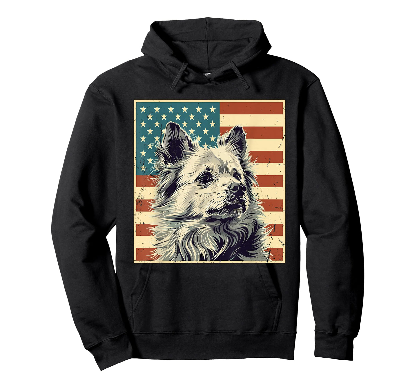 American Eskimo Vintage USA Flag Eskie Dog Lover 4th of July T-Shirt