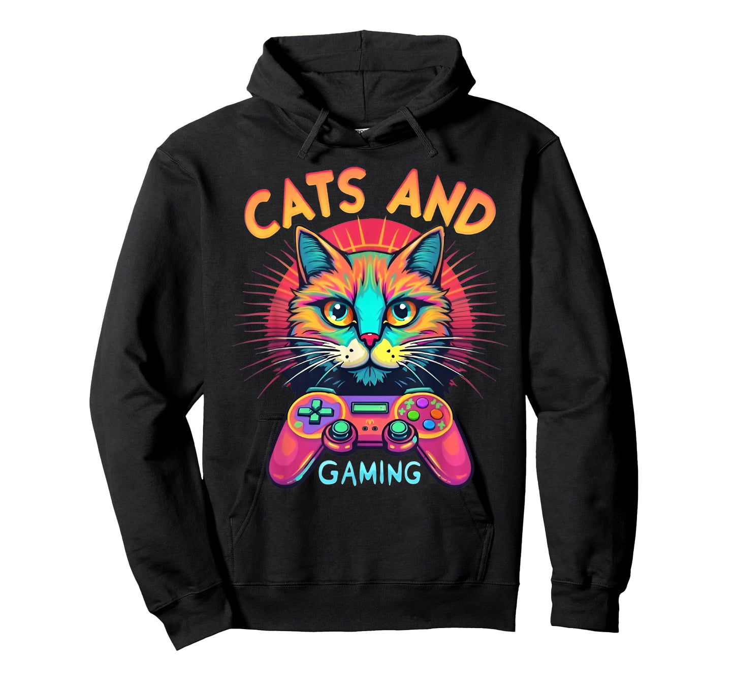 Cats And Gaming Funny Cat Lover Gaming Video Game Player Men Women Kids T-Shirt