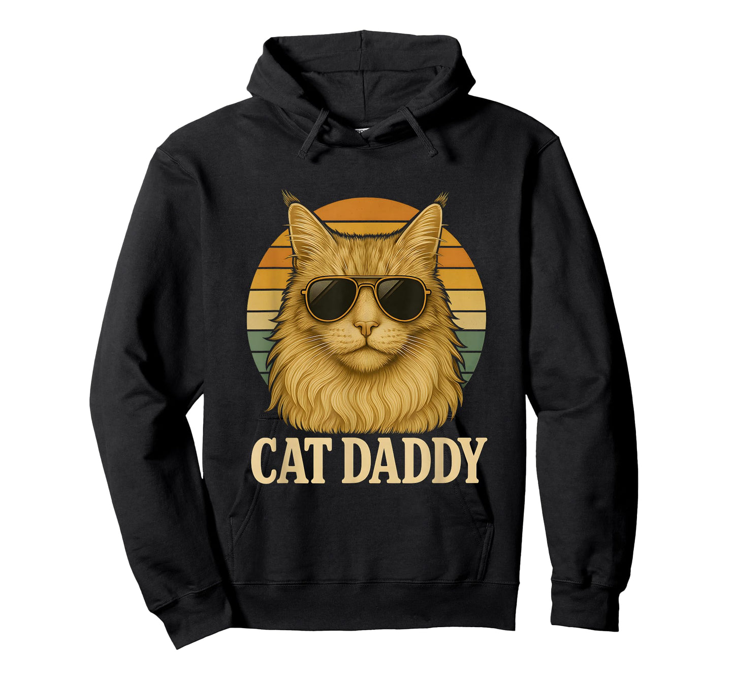 Cat Daddy Cool Maine Coon Cat Father's Day Retro Cat Dad T-Shirt