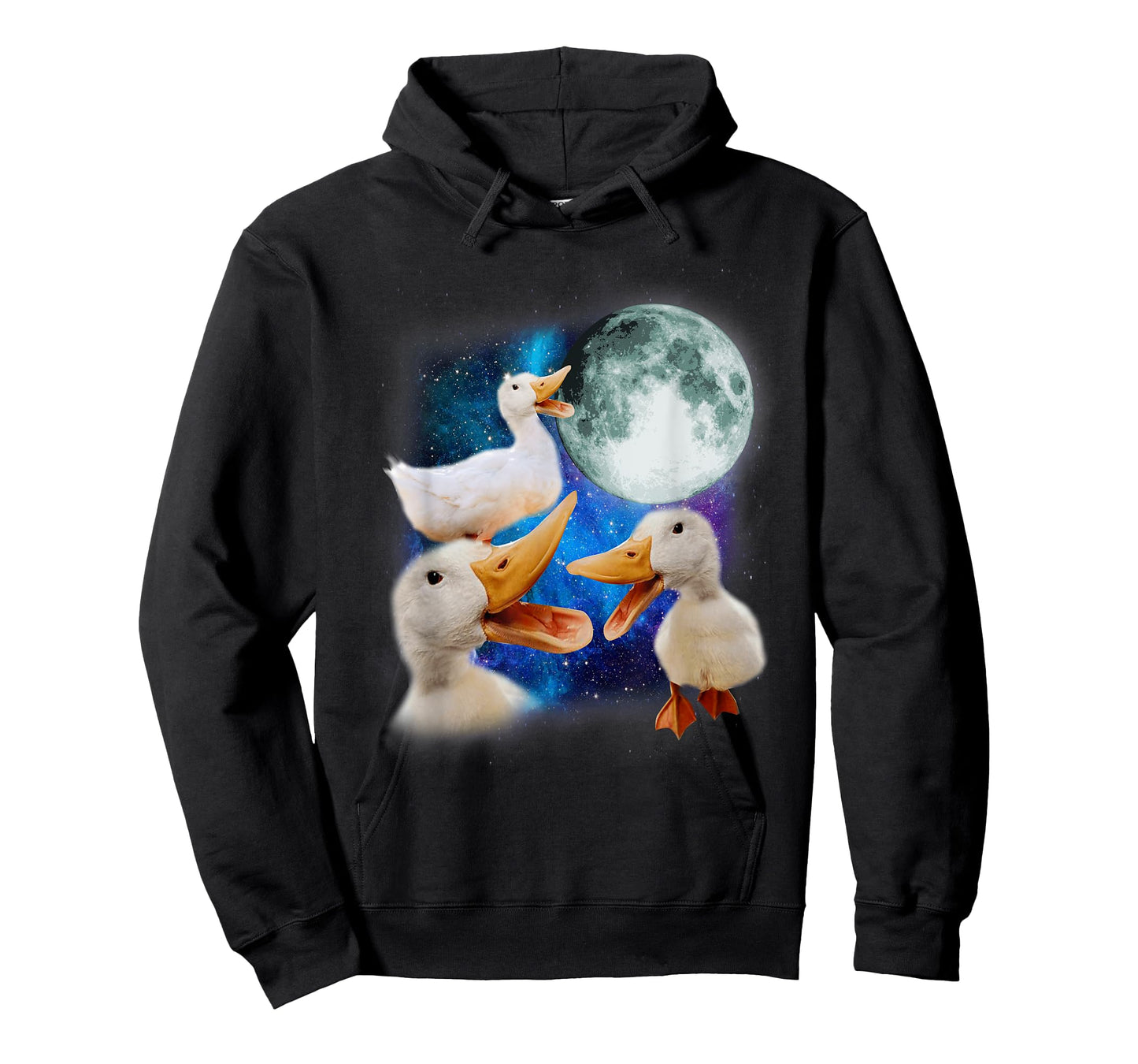 3 Ducks Howl At Moon Funny Weird Cursed Pekin Duck Lover T-Shirt