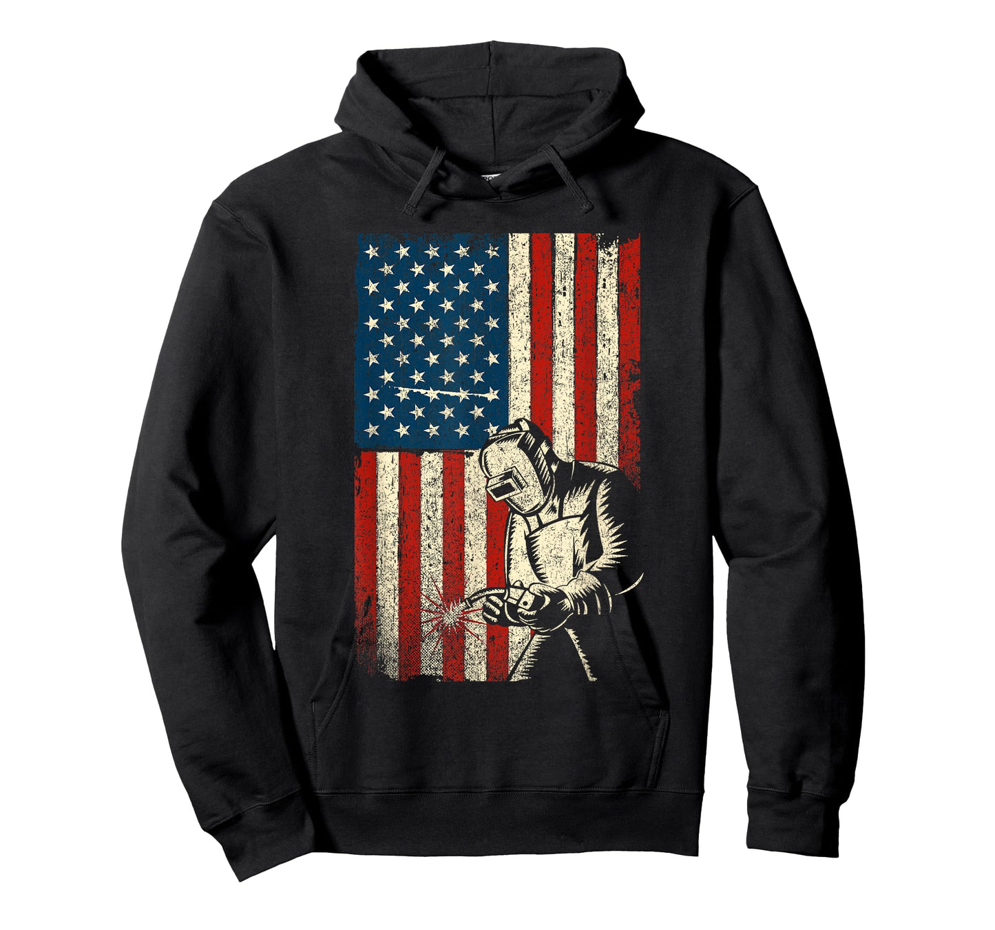 Funny Welder Shirts - USA Flag Welder T-Shirt - Black - Small - Unisex - Adults - Short Sleeve - Classic Fit - Cotton, Polyester