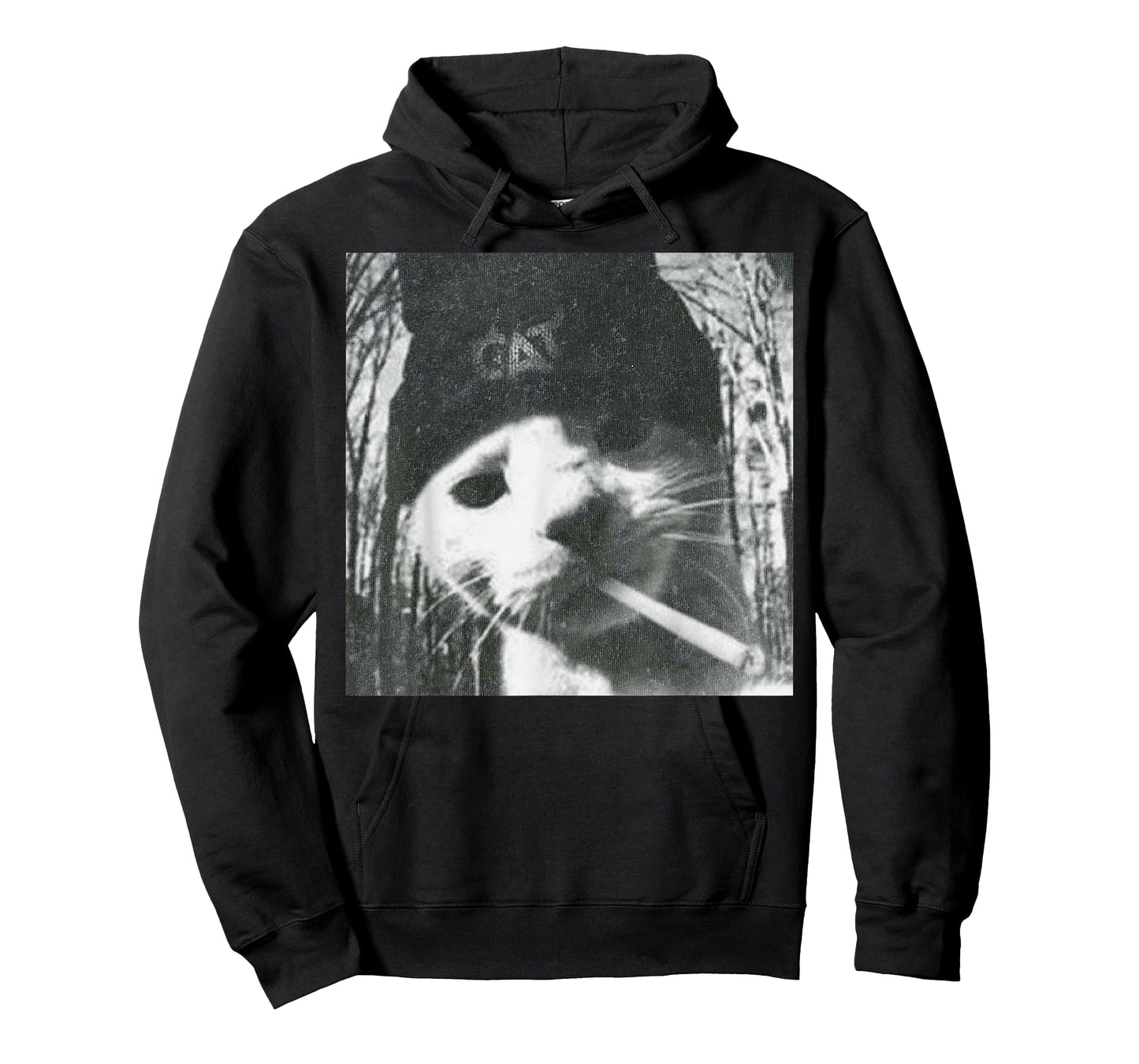 Smoking Cat Beanie Meme Grunge Aesthetic Funny T-Shirt
