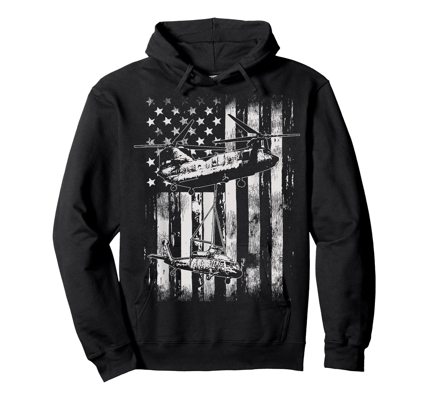 Vintage Chinook Helicopter American Flag T-Shirt