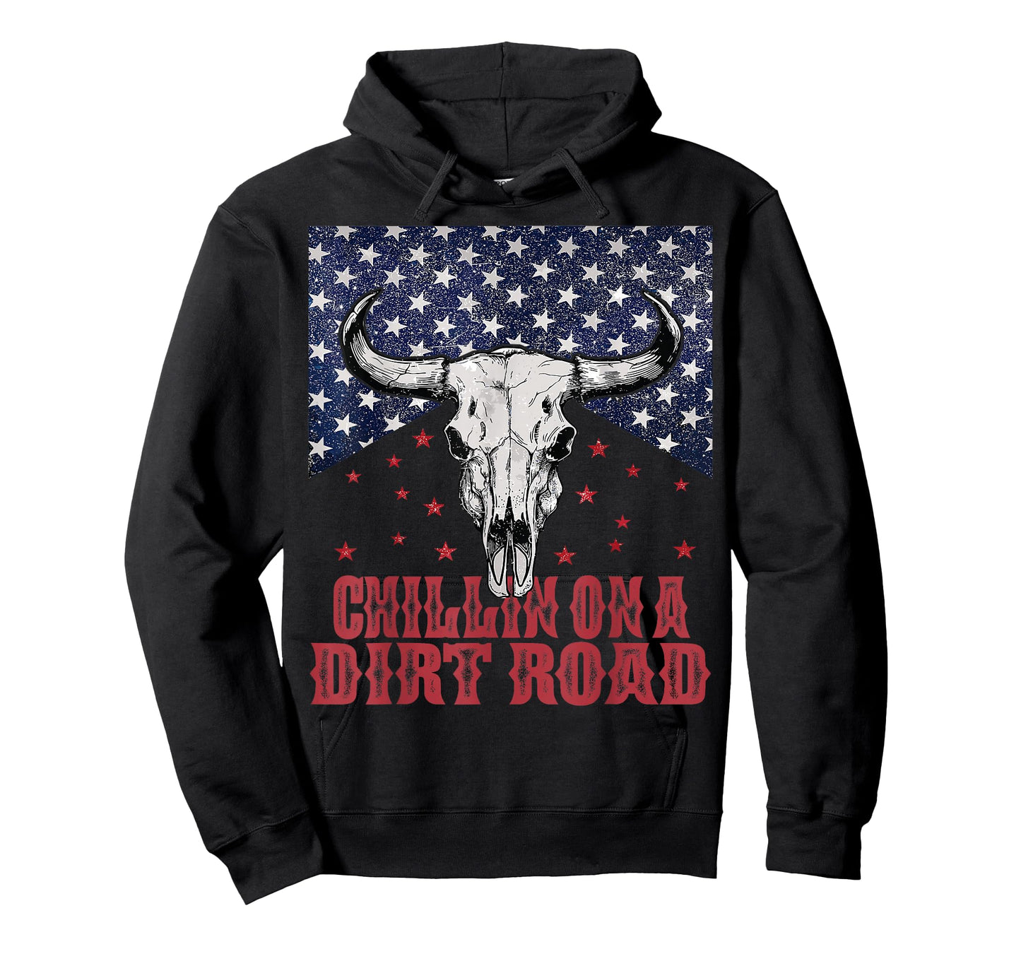 Chillin On A Dirt Road Country Music Western Vintage US Flag T-Shirt