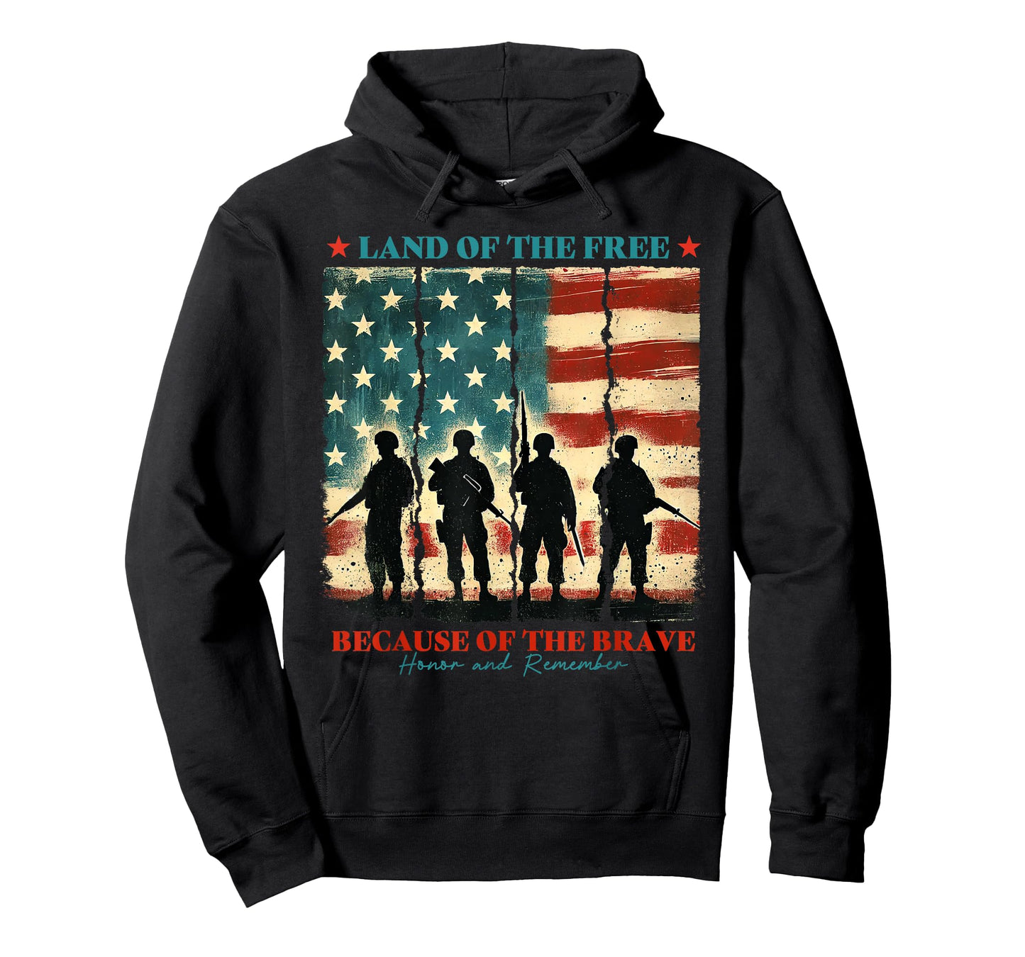 Land Of The Free Usa American Flag 4th Of July Veteran T-Shirt