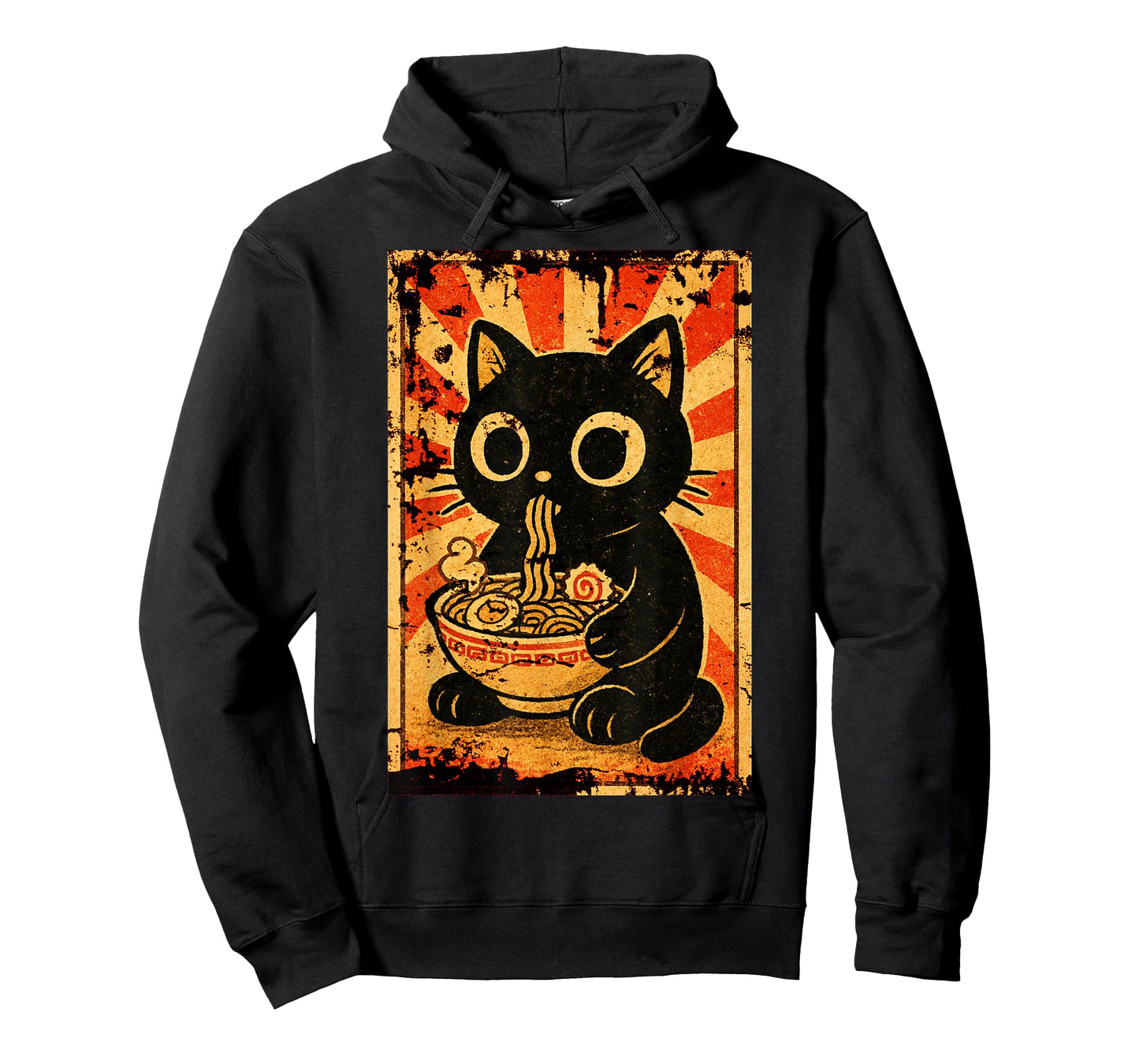 Minimalist Japanese Ramen Cat Dark Aesthetic Artwork T-Shirt