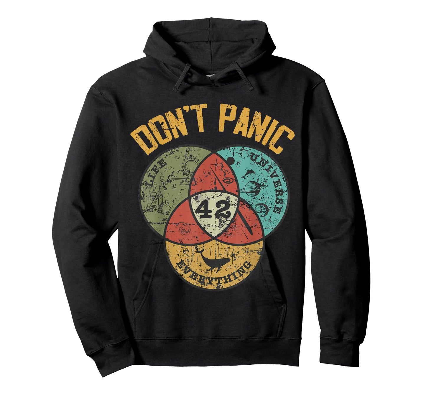 42 Answer to Life The Universe and Everything Don't Panic T-Shirt