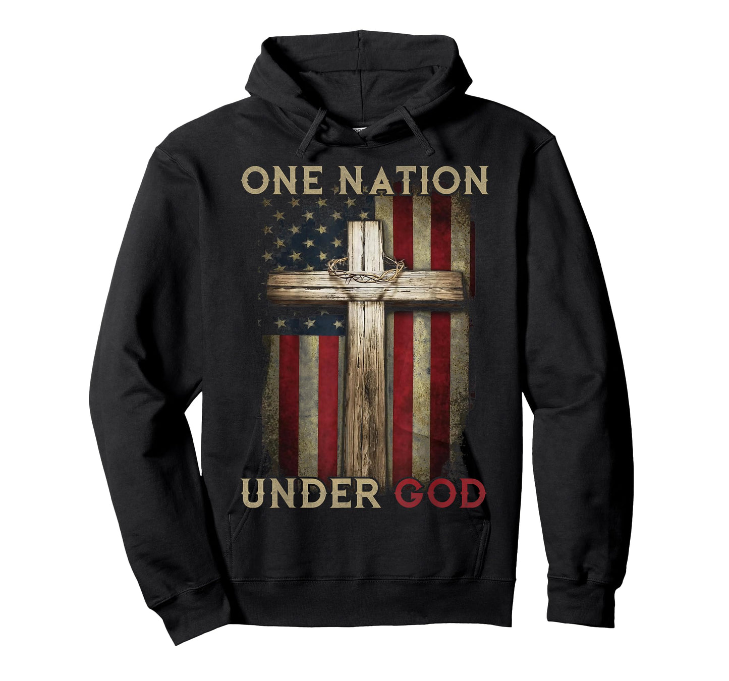 One Nation Under God US Flag 4th Of July Patriotic Christian T-Shirt
