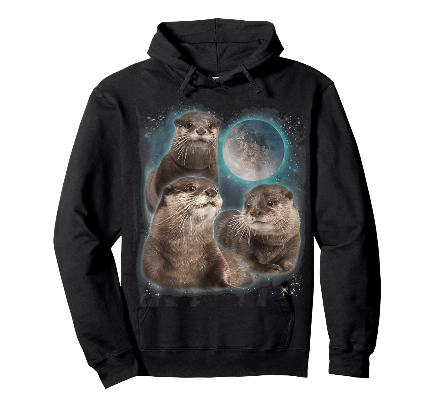 Three Otters Moon Howling T-Shirt
