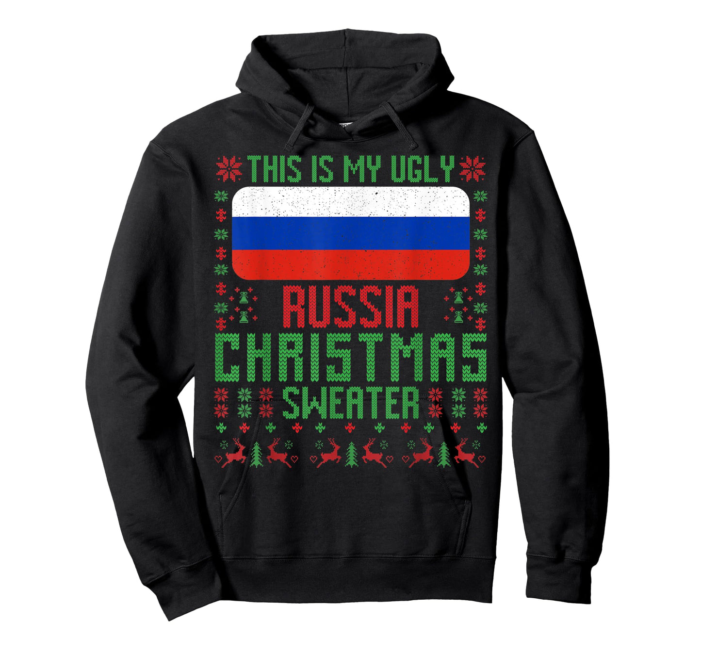 Russia Ugly Christmas Sweater Russia Flag for Russian T-Shirt