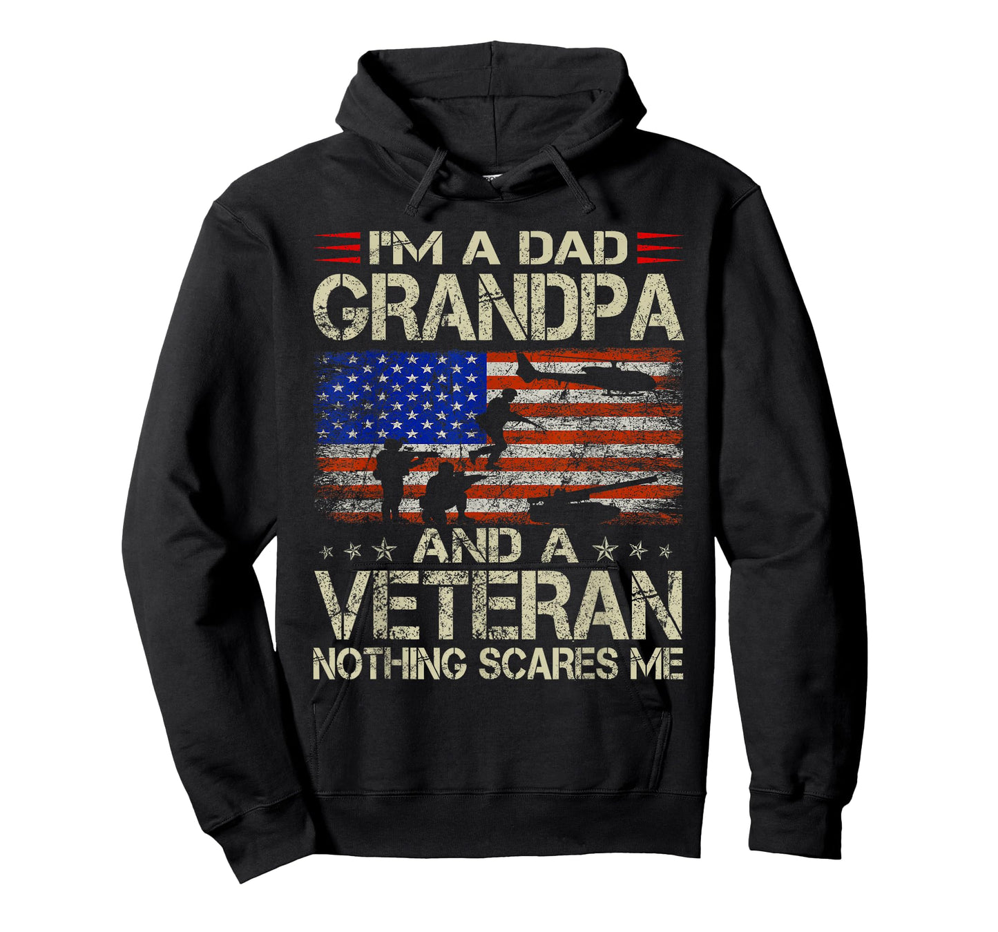 I'm A Dad Grandpa and Veteran Funny Retro Papa Grandpa Gifts T-Shirt