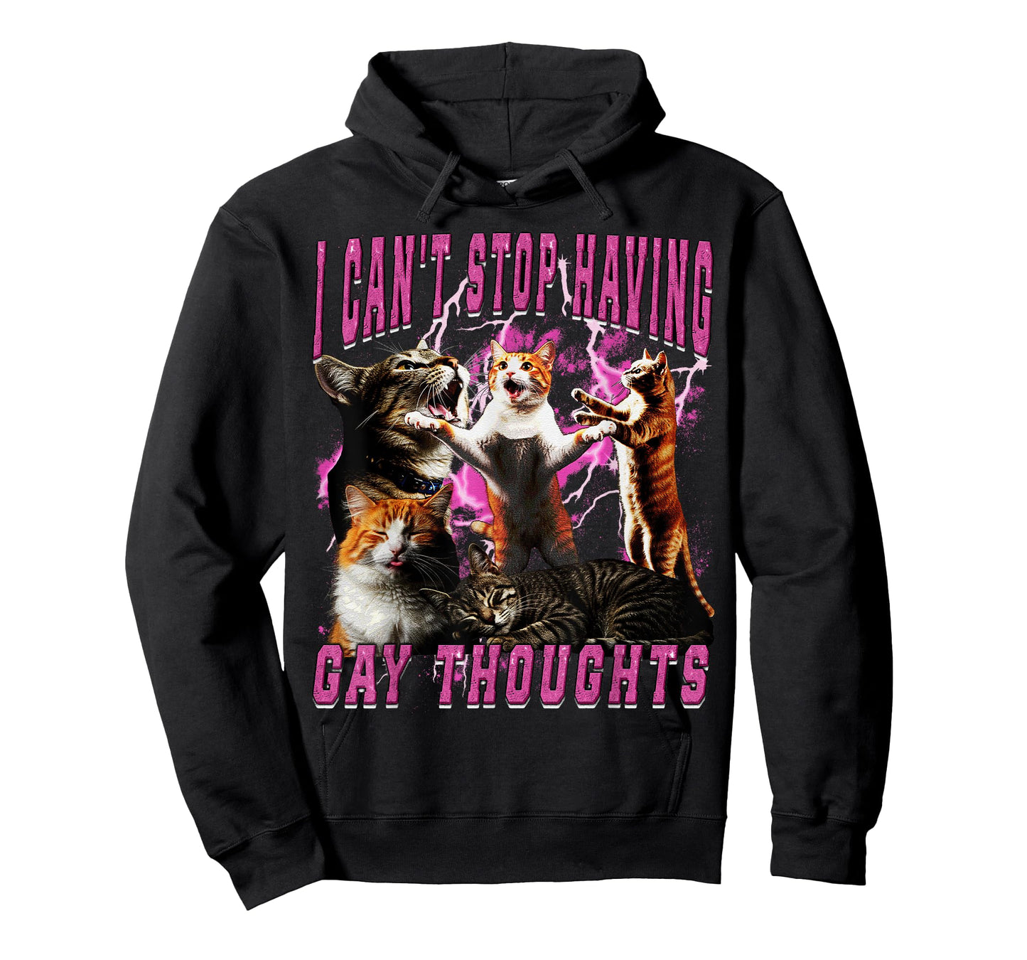 I Can't Stop Having Gay Thoughts Funny Cat Meme Bootleg T-Shirt