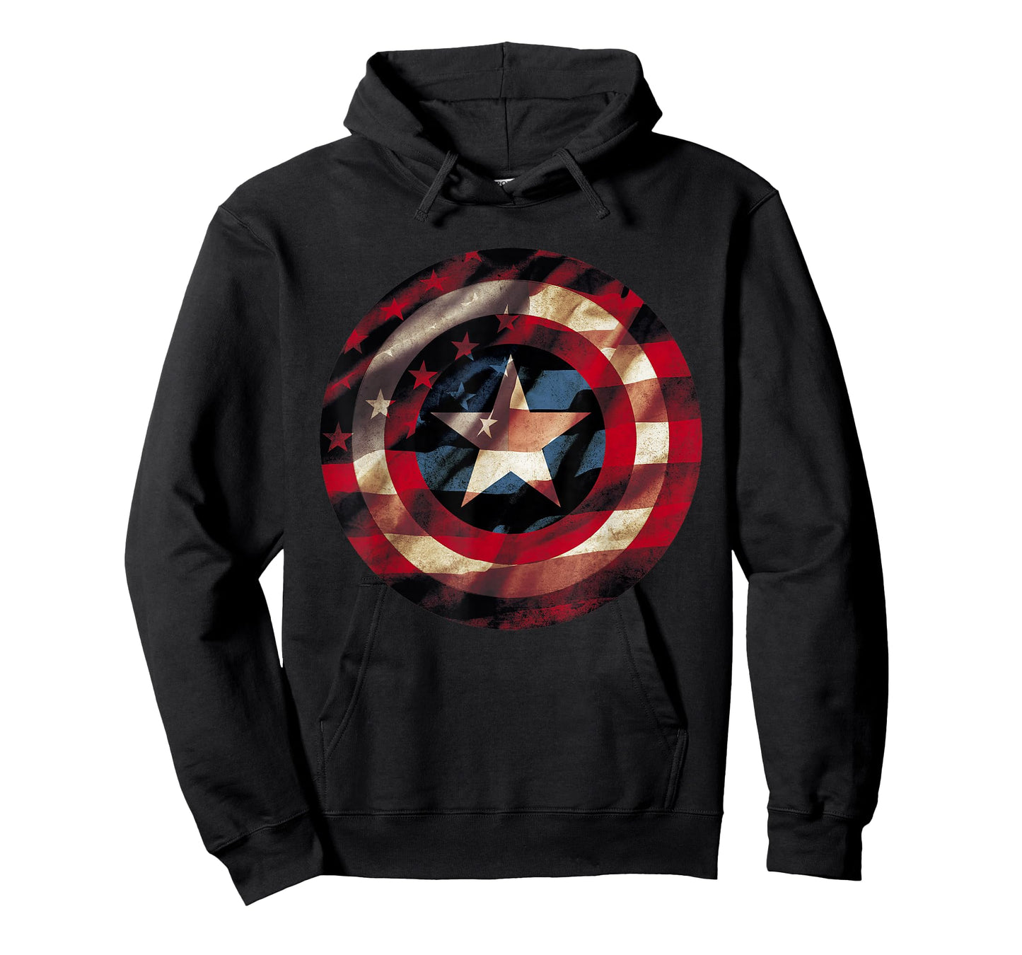 Marvel Comics Captain America Graphic Flag Fill Shield T-Shirt