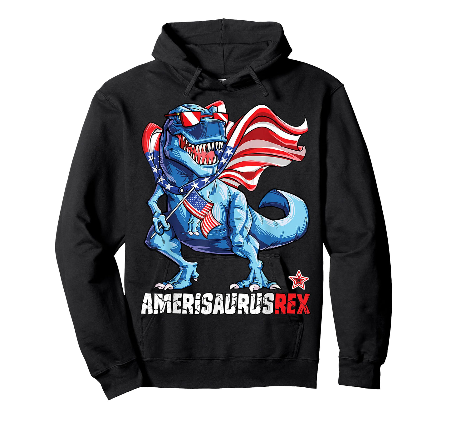 Dinosaur 4th of July Boys Girls Men Amerisaurus T Rex Funny T-Shirt Small