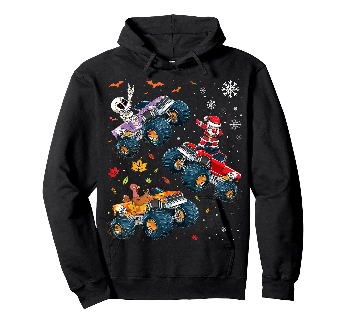 Happy Hallothanksmas Adults Kids Graphic Halloween Christmas T-Shirt