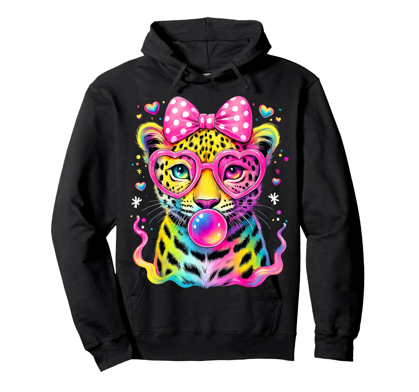 Funny Leopard Glasses Blowing Bubble Gum Back To School Kids T-Shirt