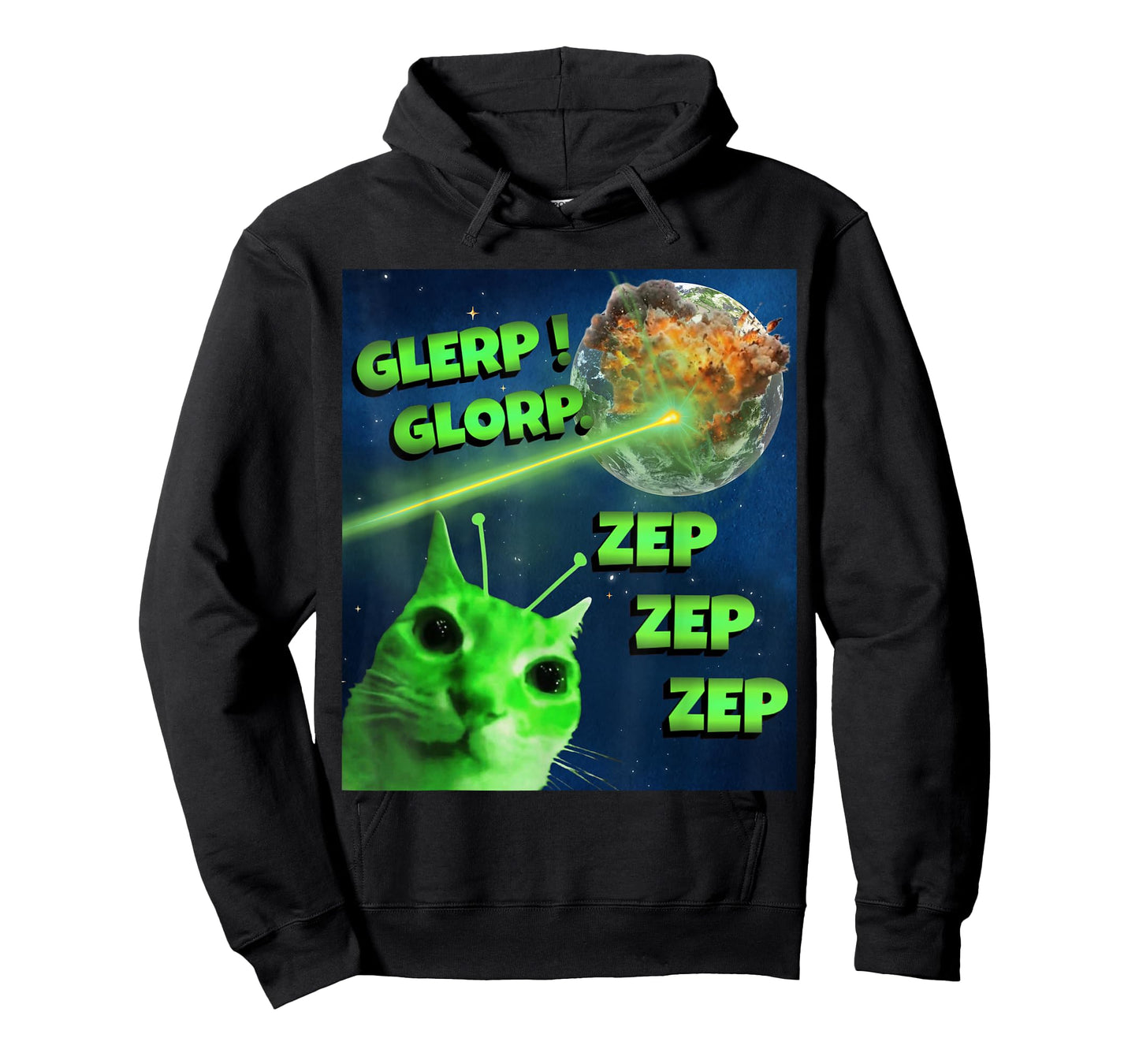 Glerp Glorp Funny Alien Cat Meme, Brainrot Tee, Costume T-Shirt