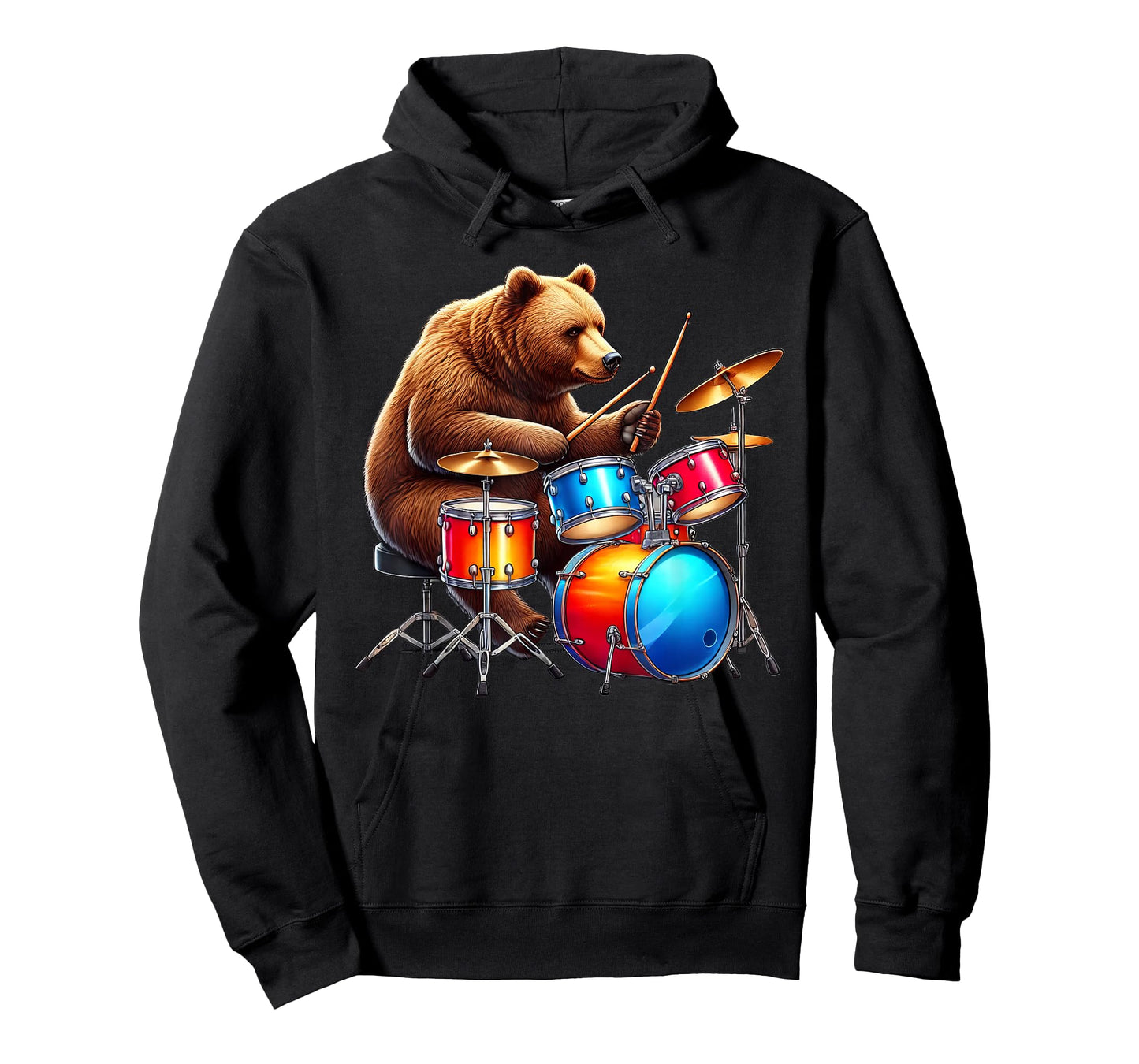 Cute Bear Playing Drums Drummer Music T-Shirt