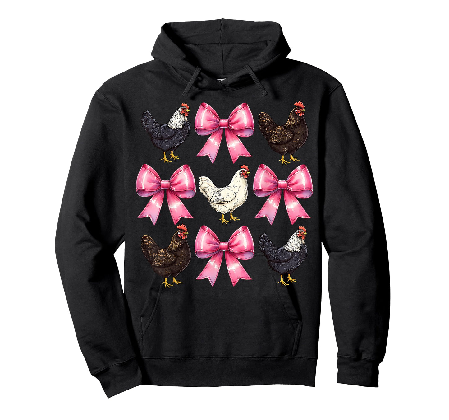 Coquette Bow Chicken Farm Farmer Pink Mothers Day Mom Girl T-Shirt