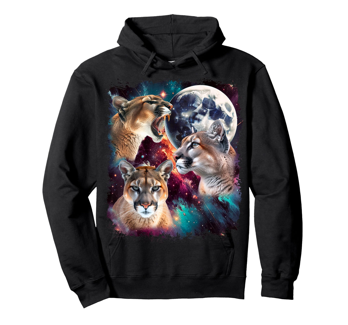 Three Mountain Lion Moon | 3 Cougar Moon Funny Cursed Meme T-Shirt