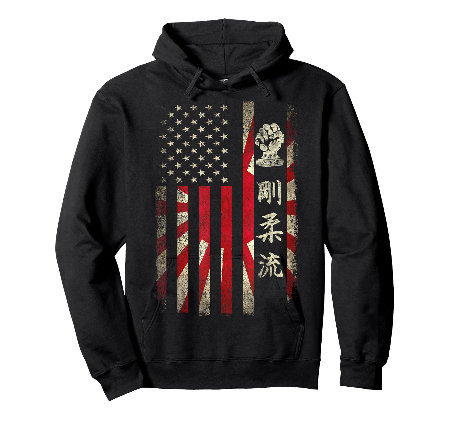 Goju Ryu Karate USA American Japanese Flag Dojo Martial Kanji T-Shirt