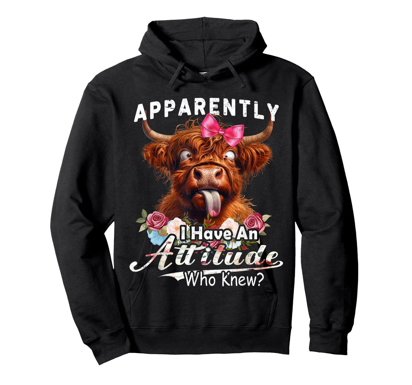 Apparently I Have An Attitude funny highland cow men women T-Shirt