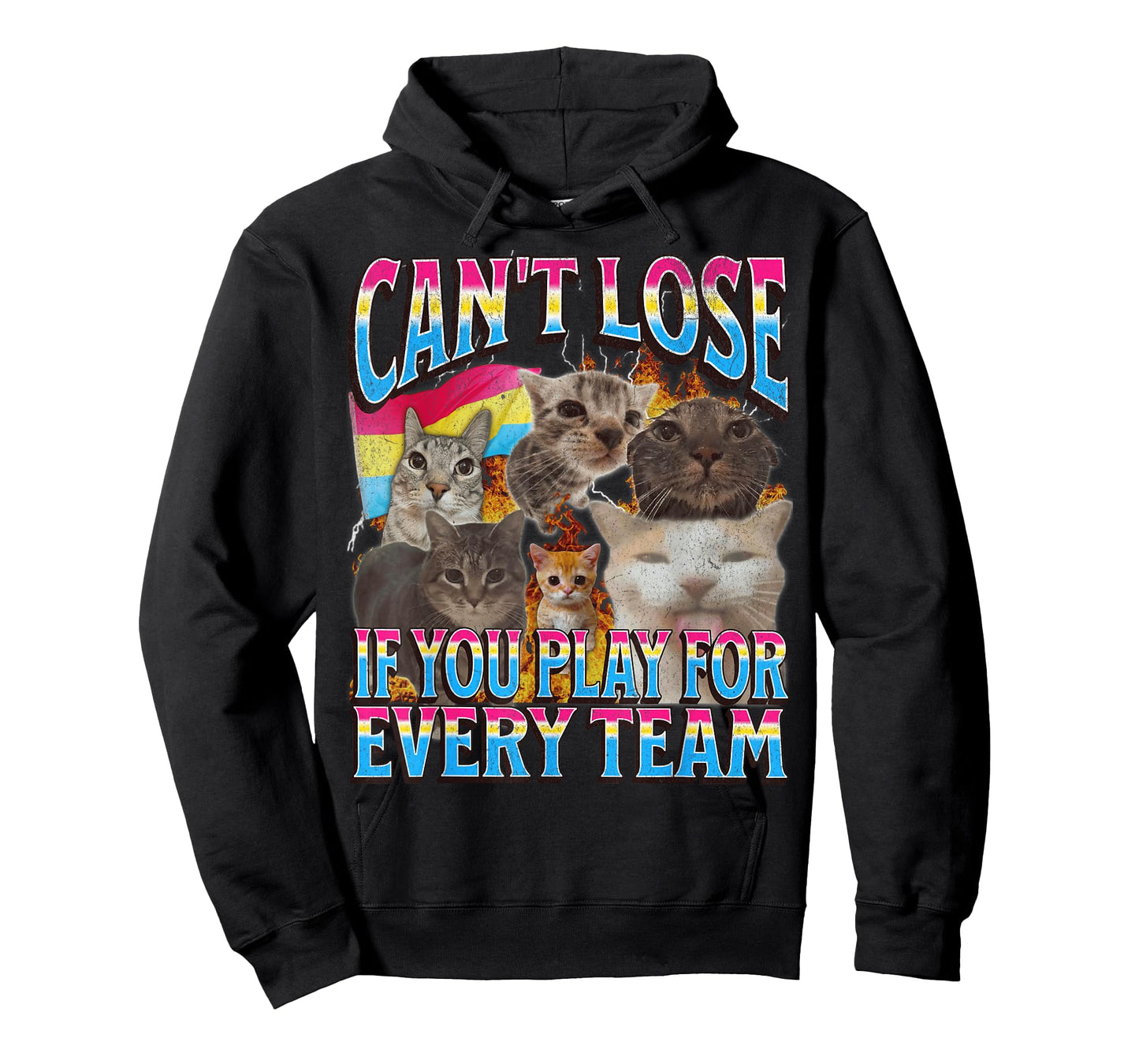Can't Lose Funny Pansexual Lgbtq Cat Meme Bootleg Graphic T-Shirt