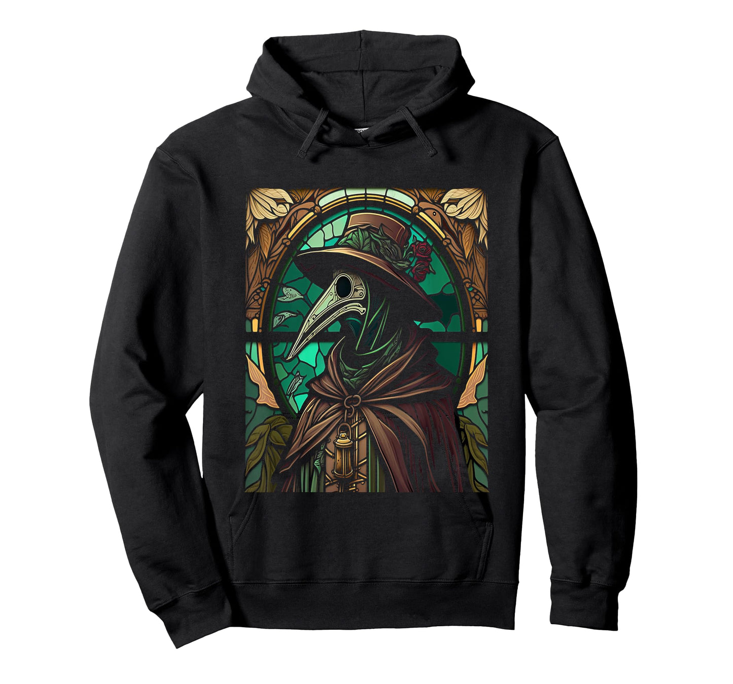 Colorful Stained Glass Holy Plague Doctor Cool Cathedral Art T-Shirt