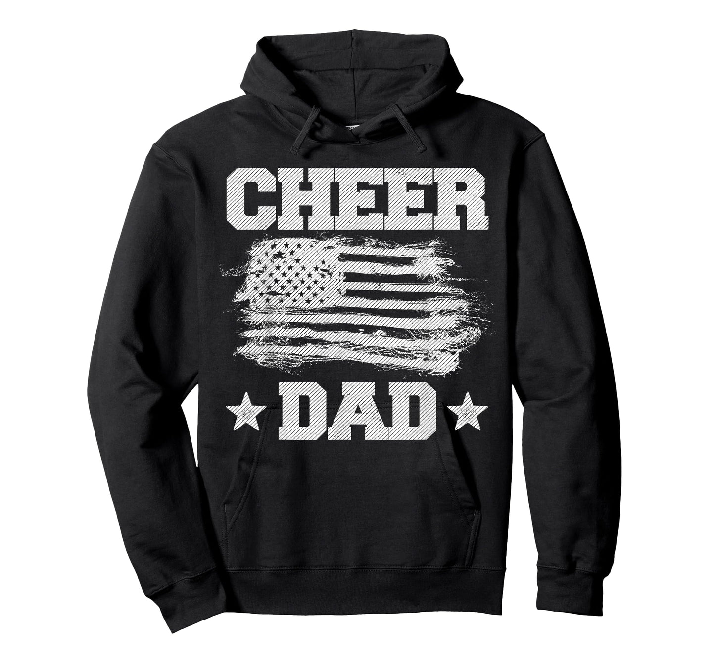 Cheer Dad Vintage American Flag Father Cheerleader Squad T-Shirt