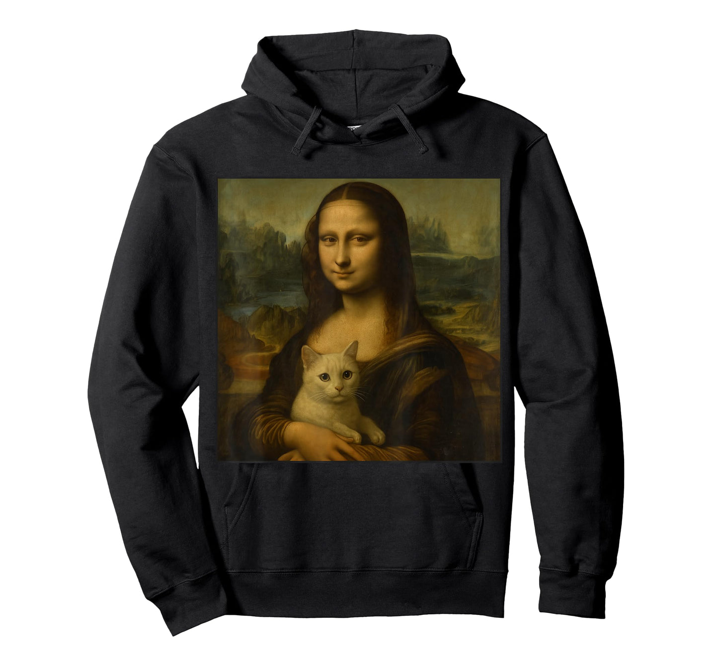Mona Lisa Holding Cat Funny Cat Lover Art Painting T-Shirt