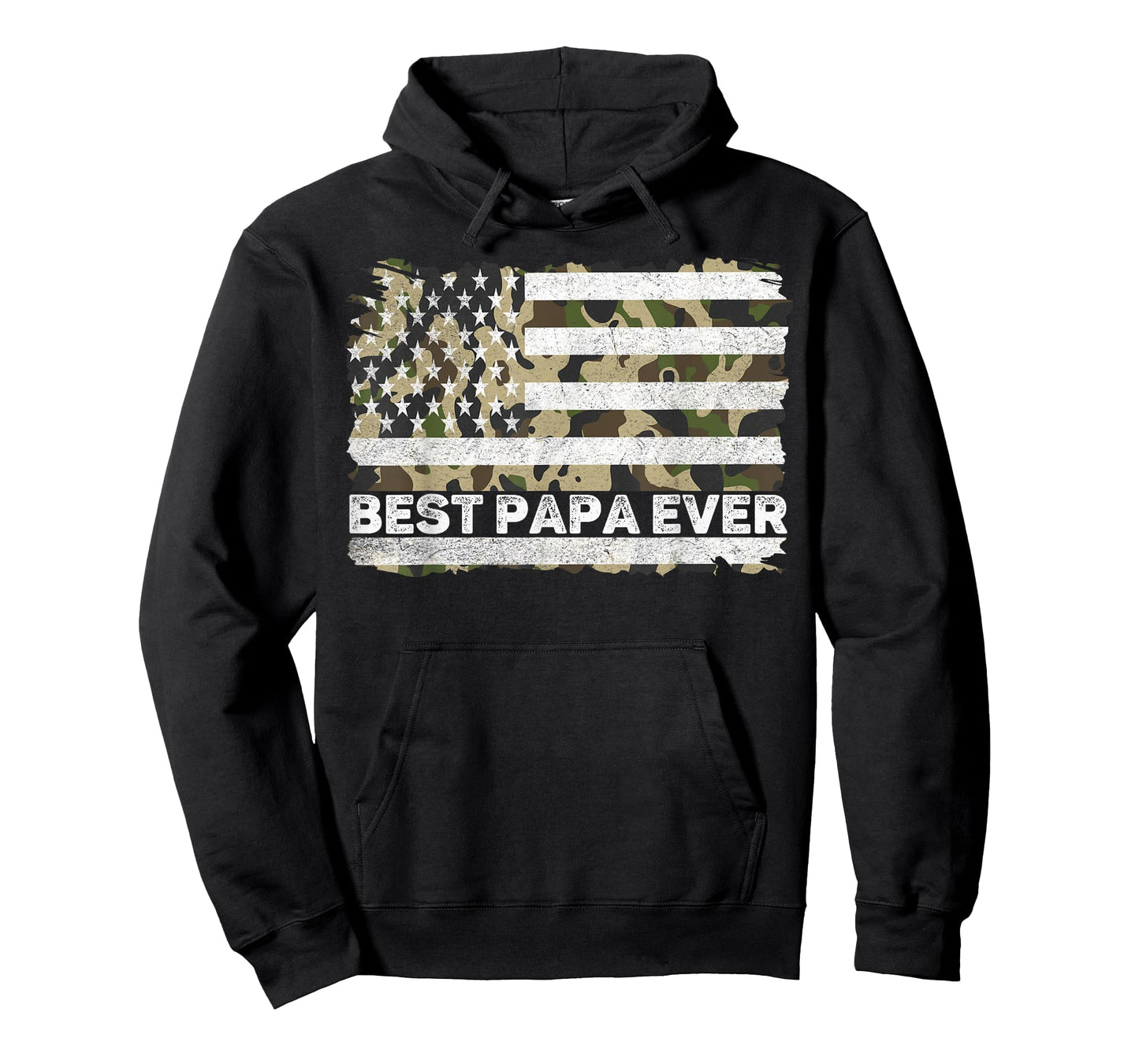 Best Papa Ever Men Grandpa Camo American Flag Fathers Day T-Shirt