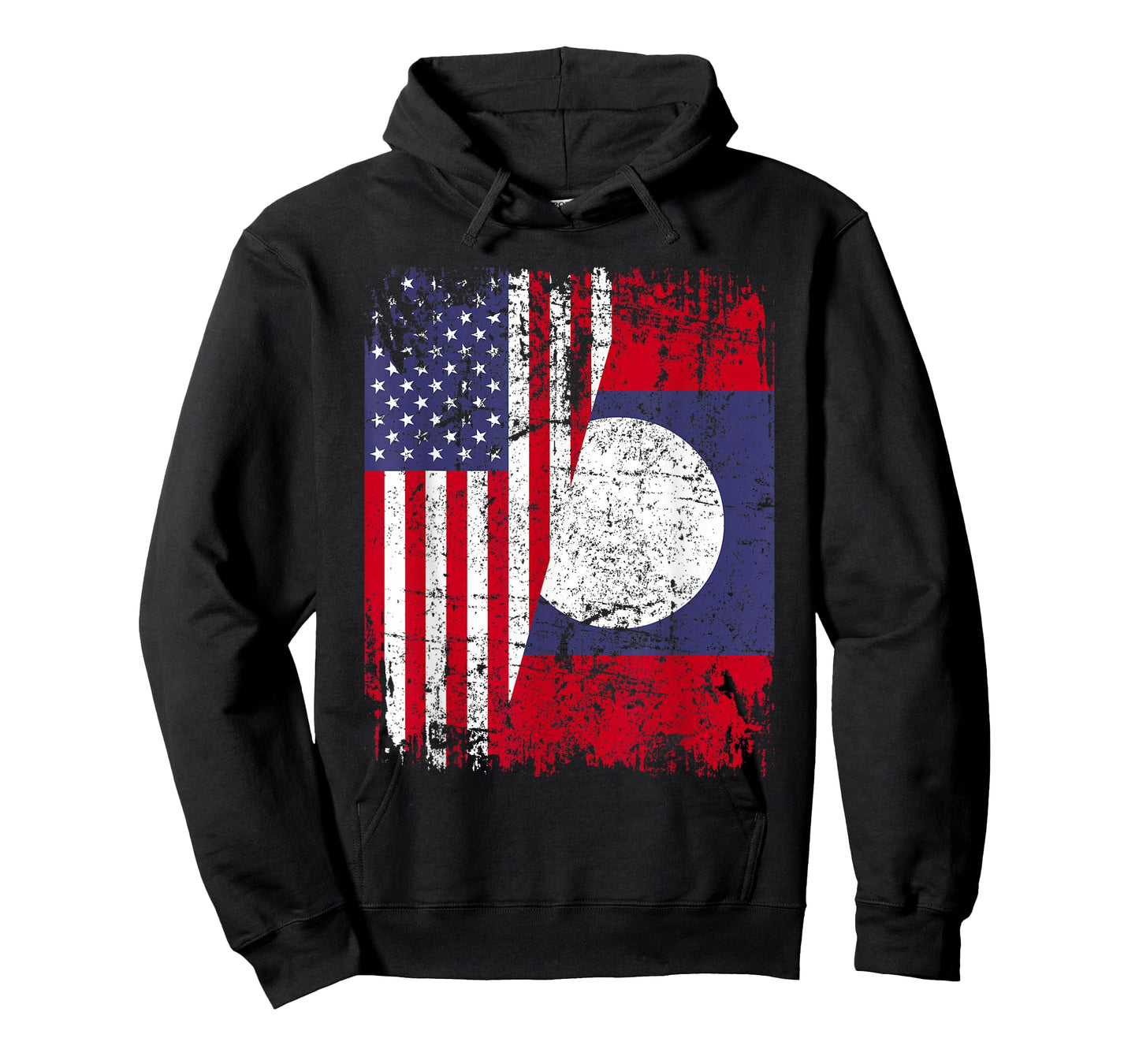 LAOTIAN ROOTS | Half American Flag | USA LAOS FLAG T-Shirt