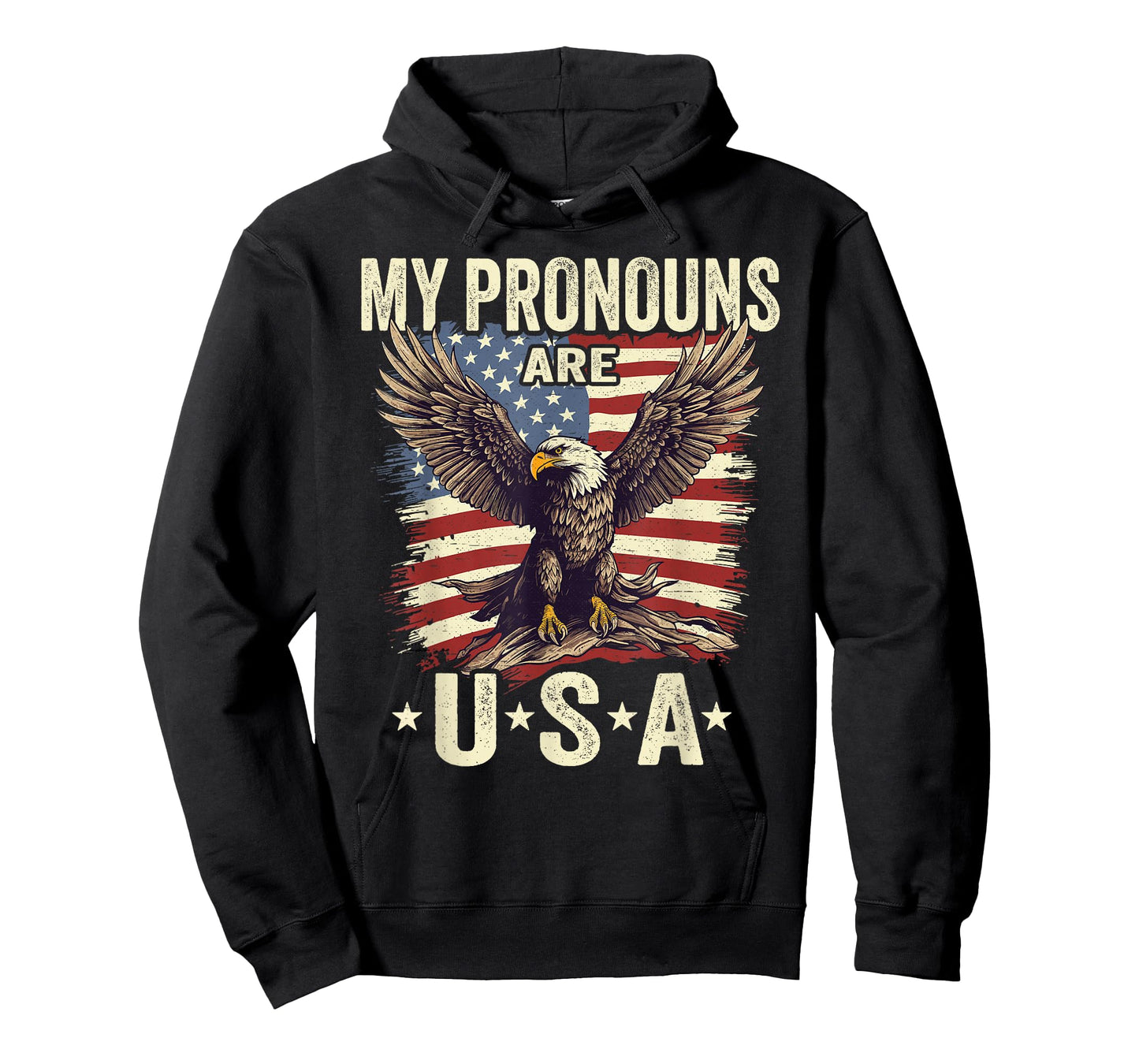 Patriotic American Flag Eagle 4th July My Pronouns Are USA T-Shirt