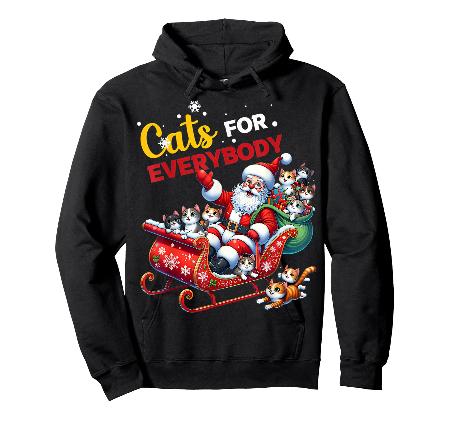 Cats for Everybody Christmas Cat Funny Xmas Women Santa T-Shirt