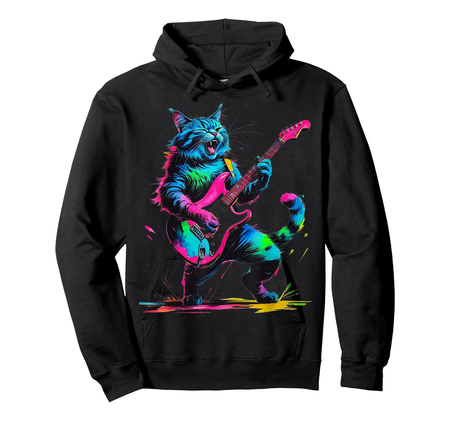 Cat Playing Guitar Rock And Roll Rock Star For Men Women Kid T-Shirt