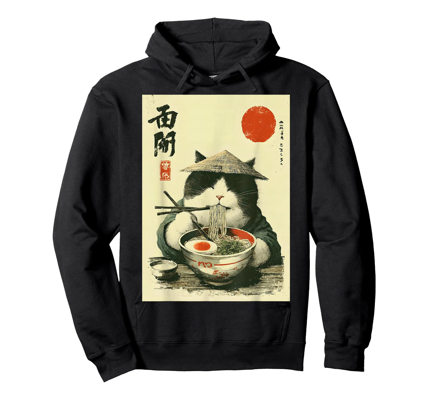 Funny Japanese Ramen Cat Art Kawaii Noodle Lover Anime Style T-Shirt