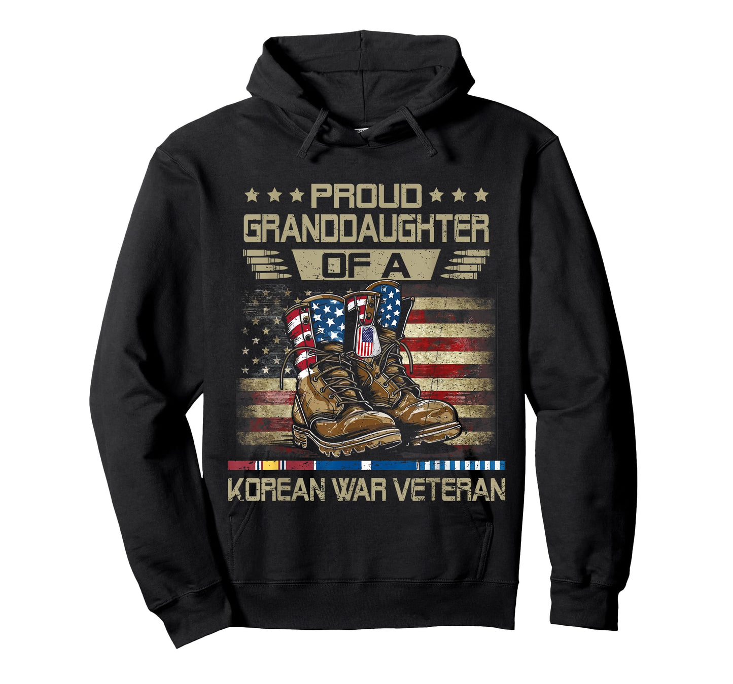 Proud Granddaughter Of Korean War Veteran Flag US Vet T-Shirt