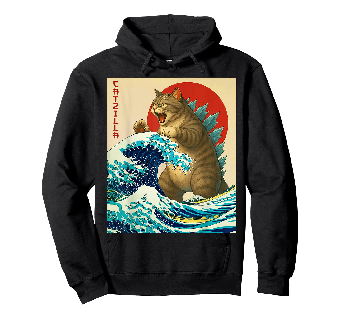 Catzilla Funny Cat Japanese Art Cat Meme for Men Women Kids T-Shirt