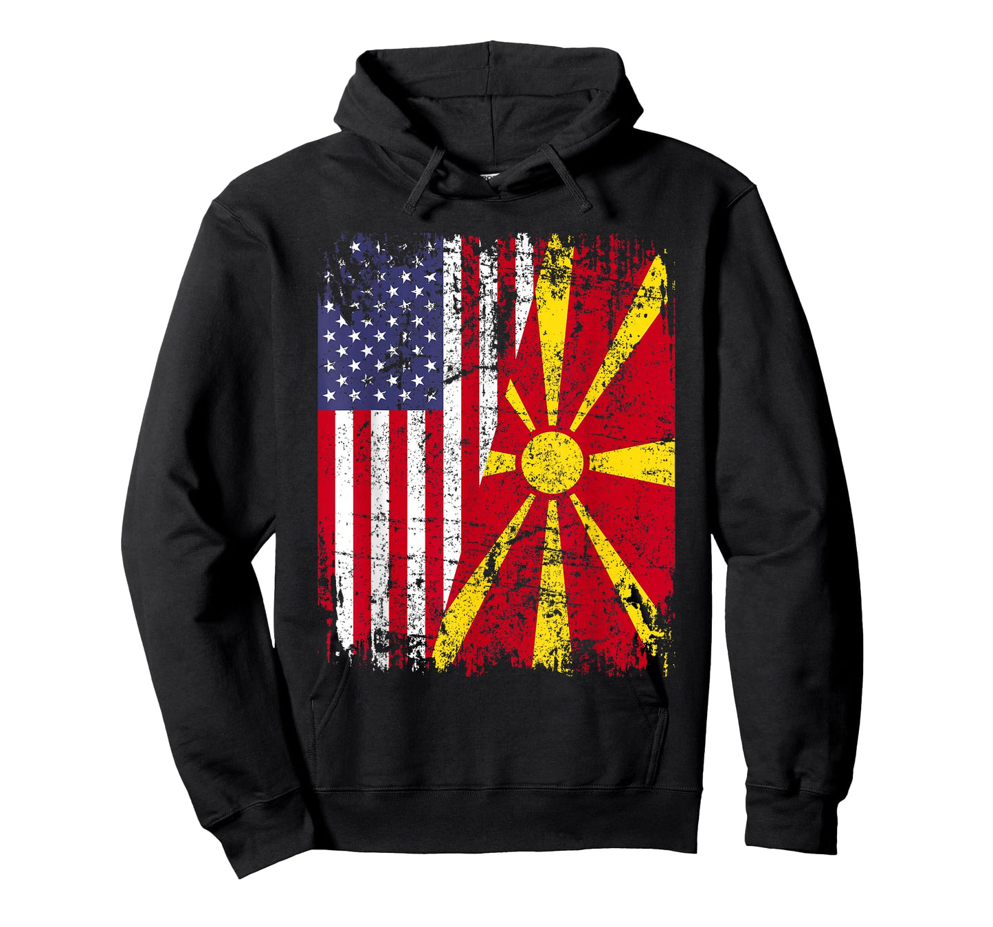 MACEDONIAN ROOTS | Half American Flag MACEDONIA T-Shirt