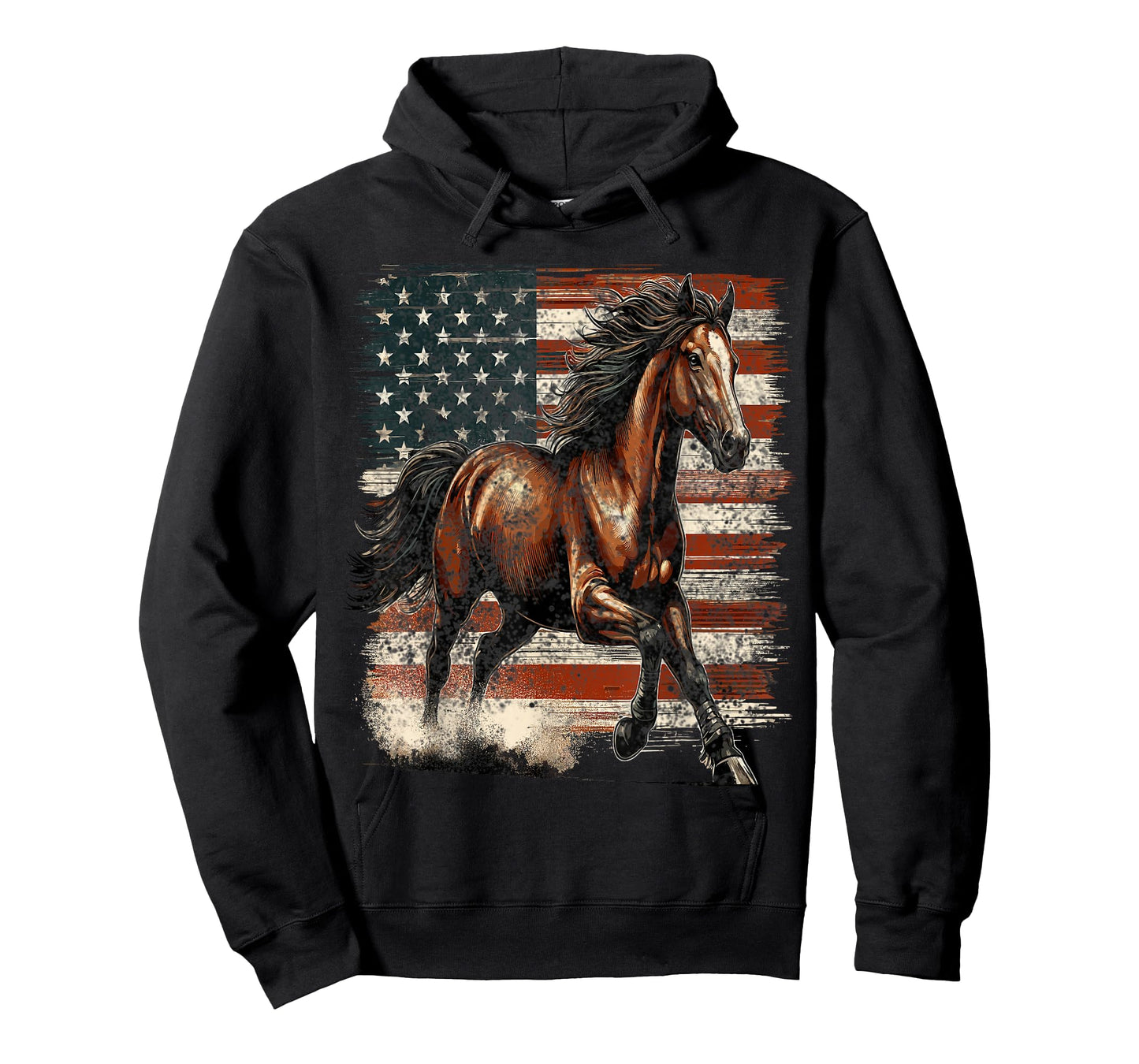 Patriotic Horse American Flag T-Shirt