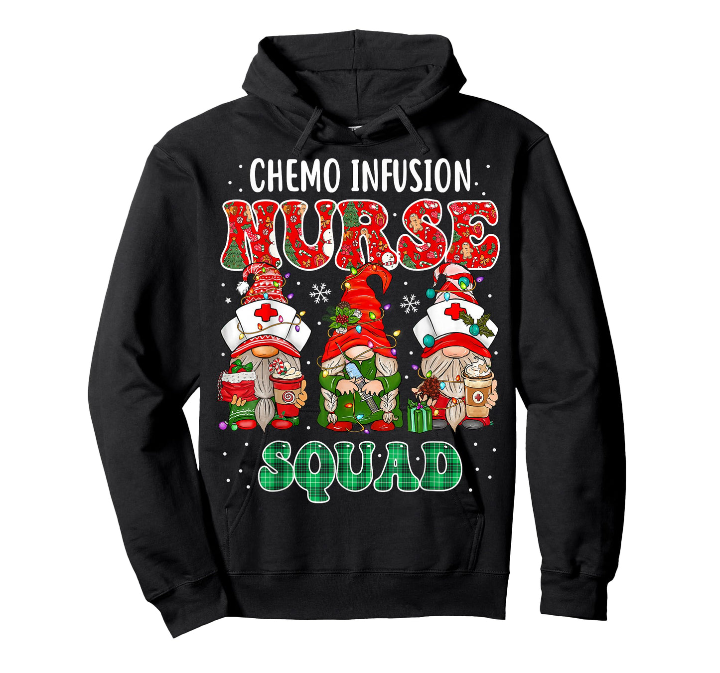 Chemo Infusion Nurse Cute Christmas Gnomes Oncology Nurse T-Shirt