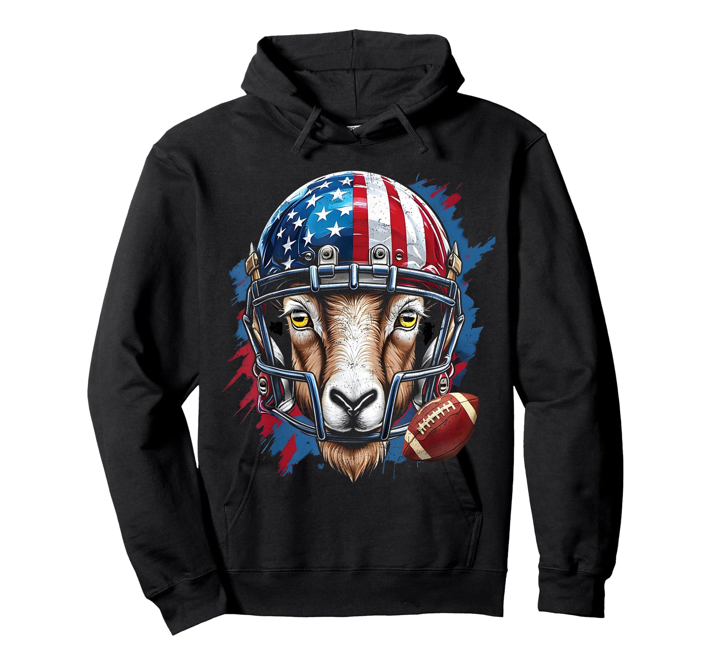 Goat Football USA American Flag Distressed T-Shirt