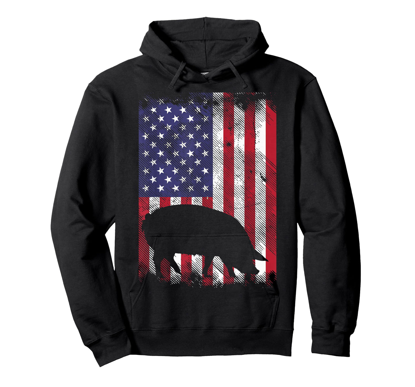 American Flag Pig Vintage Farm Animal Patriotic Farmer Gift T-Shirt