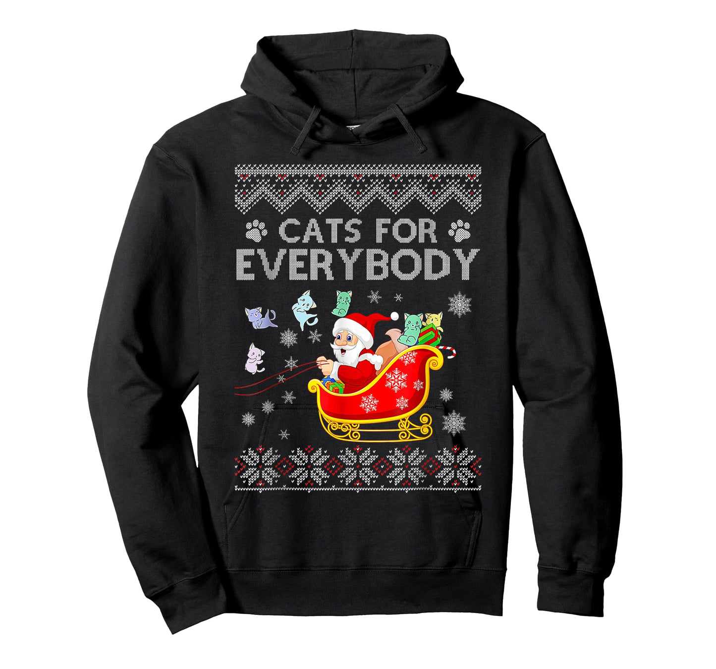 Retro Christmas Cat Santa Cat Lover Xmas Cats for Everybody T-Shirt