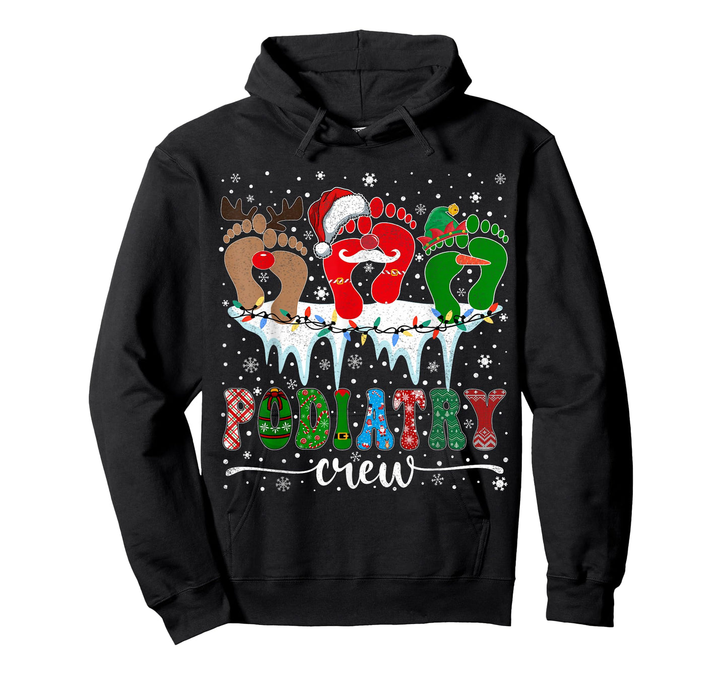 Christmas Footprint Doctor Podiatrist Podiatry Crew Xmas T-Shirt