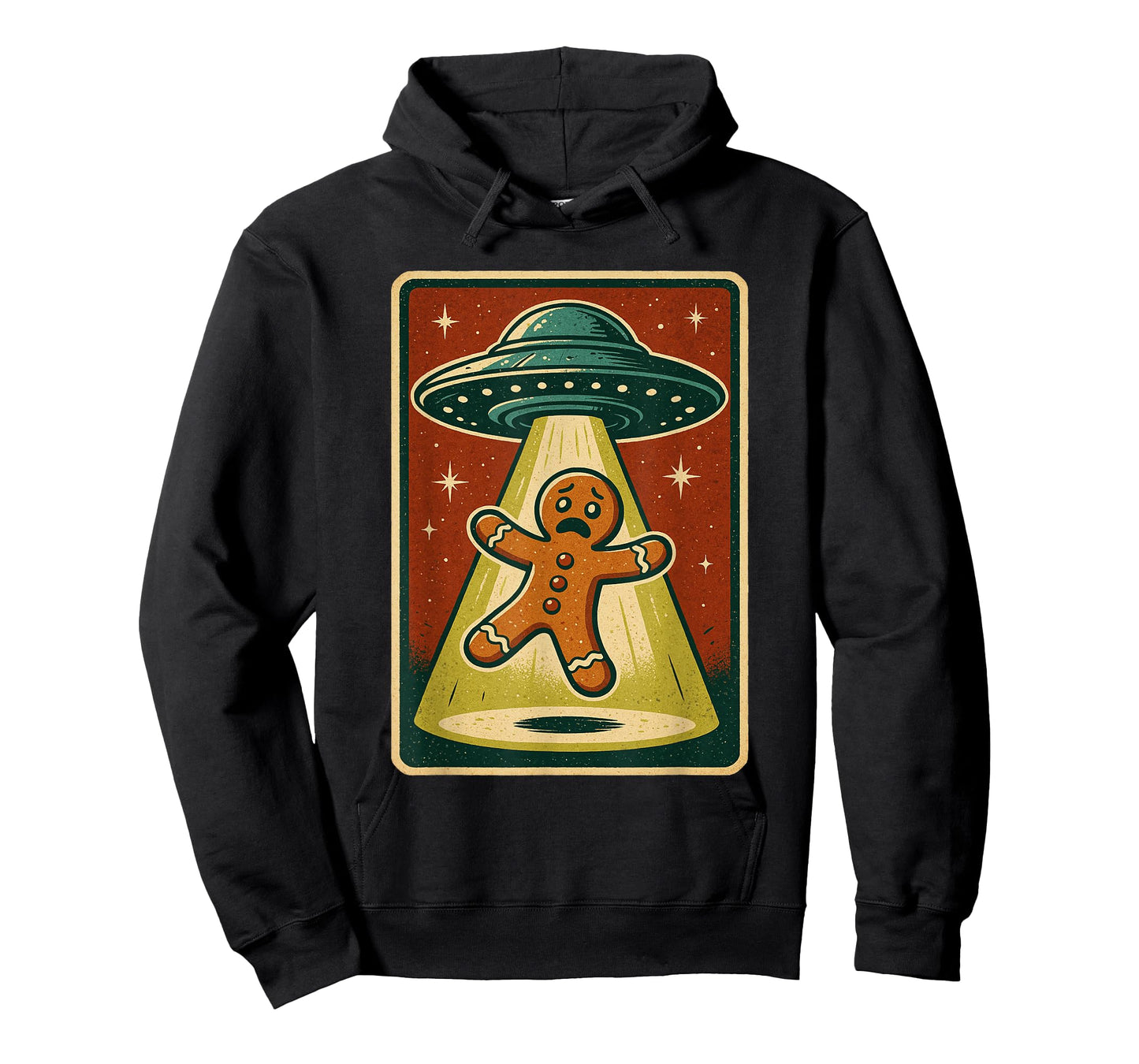 Alien Abduction Gingerbread Man Christmas Men Women Kids T-Shirt